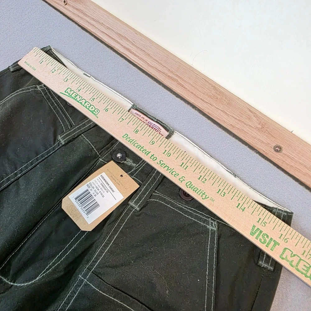 Filson MNS Guide Pant Waxed Cotton Olive Green Cargo Pants 31x34 USA Made $265